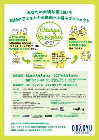 不用品回収「Odakyu Re:value」6月より通年化、収益を町田市へ寄付