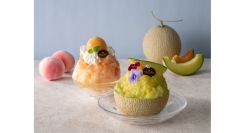 フルーツを贅沢に味わう夏限定スイーツプレミアムかき氷「クラウンメロン」と「桃」登場