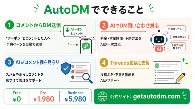 Instagram DM自動化ツール「AutoDM」、2026年5月7日にリリース。コメントからDM送信までスマホで完結するセルフサーブ型ツール