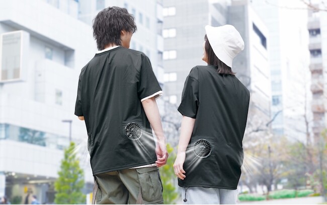 見た目はただのTシャツ。実は扇風機を搭載した普段使いがしやすいファン付きウェア『T Shirt & Fan（ティーシャツ アンド ファン）』を発売