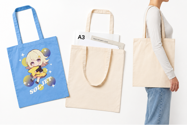 推し活やお揃いに!オリジナルプリント.jpが全20色のA3トートバッグを新発売