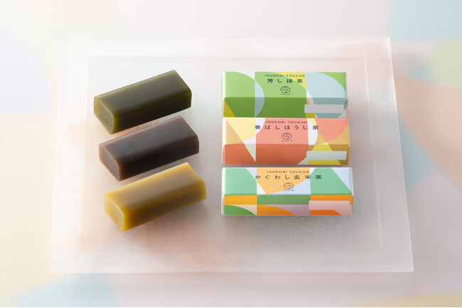 【「IRODORI」限定】抹茶・ほうじ茶・玄米茶、かぐわしい日本茶をミニ羊羹に。「IRODORIようかん」リニューアル新発売。