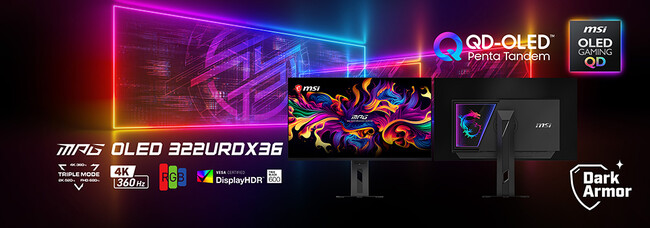 世界初、トリプルモード搭載QD-OLEDゲーミングモニター 「MPG OLED 322URDX36」31.5インチ・4K・360Hzが COMPUTEX 2026で登場