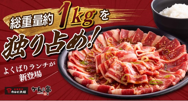 総重量約1kgを独り占め!おひとり様用 “欲張り焼肉ランチ”が新登場。もちろんご飯はお替り無料!