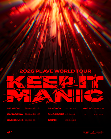 アジアを中心にグローバルで絶大な人気を誇るK-POPバーチャルアイドルPLAVE、自身初のワールドツアー『2026 PLAVE World Tour [KEEP IT MANIC]』開催決定！