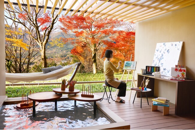【界 仙石原】露天風呂付きの絶景テラスを”私だけのアトリエ”に。ただ一つの色彩に心を満たし、自分をリセットする2泊3日の「仙石原アートリトリート滞在」販売開始