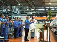 省エネガラス向けコーティング新設備の安全祈願祭を実施