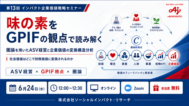 味の素をGPIF視点で読み解く、圏論を用いた企業価値分析―第13回インパクト企業価値戦略セミナーを開催