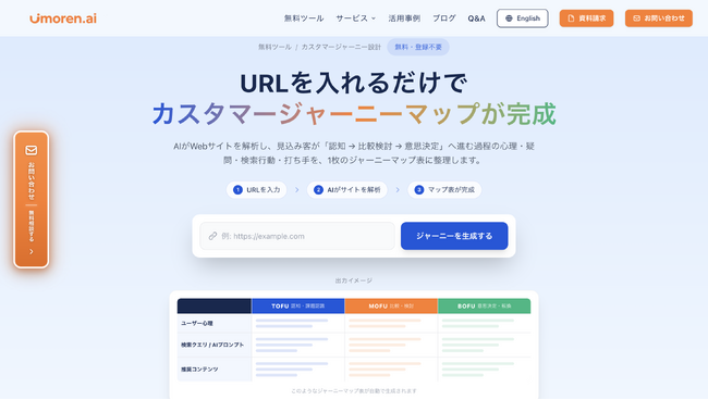 Queue株式会社、URLを入力するだけでカスタマージャーニーマップを自動生成する「カスタマージャーニー設計ツール」を無料公開