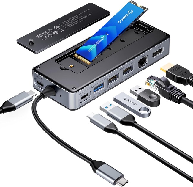 ???? ORICO、M.2 SSDケースとUSBハブを一体化した革新的なドッキングステーションを発表⚡ 10Gbps転送・4K@60Hz出力・PD100W充電・ギガビットLANを1台に集約
