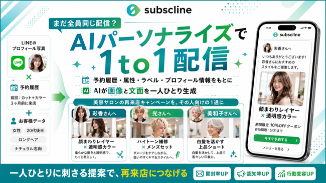 サブスクライン、LINE配信を“1人ずつ違う1通”に変える「AIパーソナライズ配信」を提供開始