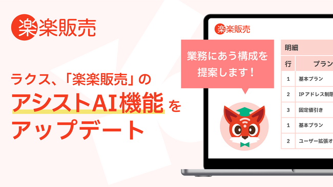 ラクス、「楽楽販売」のアシストAI機能をアップデート