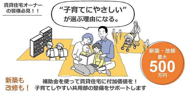 【横浜市内の賃貸住宅の共用部整備に最大500万円補助】子育て応援賃貸住宅整備費等補助事業の申請受付を開始しました ！