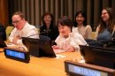 国連でのスピーチの様子 国連でのスピーチの様子