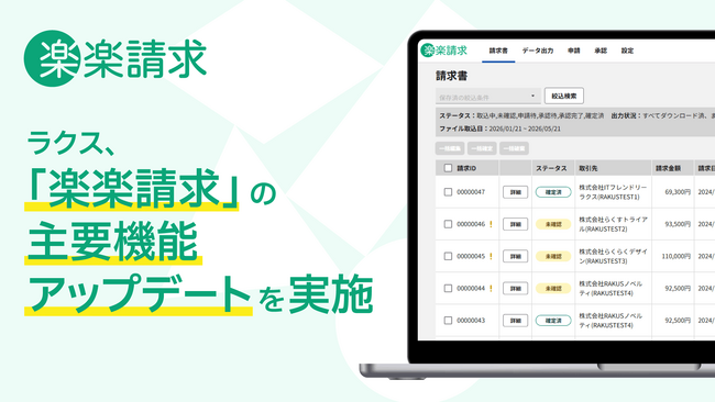 ラクス、「楽楽請求」の主要機能アップデートを実施