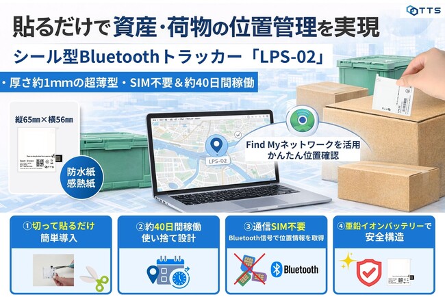 貼るだけで約40日間の位置管理を実現。法人向けシール型Bluetoothトラッカー「LPS-02」提供開始。