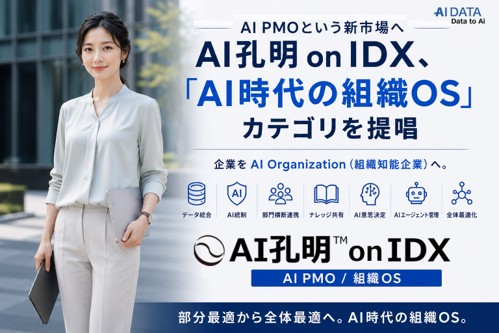 AI PMOという新市場へ　AI孔明 on IDX、「AI時代の組織OS」カテゴリを提唱　‐ AIデータ社、AI Organization時代の企業インフラへ、不動産、ホテル業界へのPoCが加速 ‐