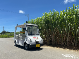 「YADOCAR-iドライブ」を搭載したゴルフカート型車両 「YADOCAR-iドライブ」を搭載したゴルフカート型車両