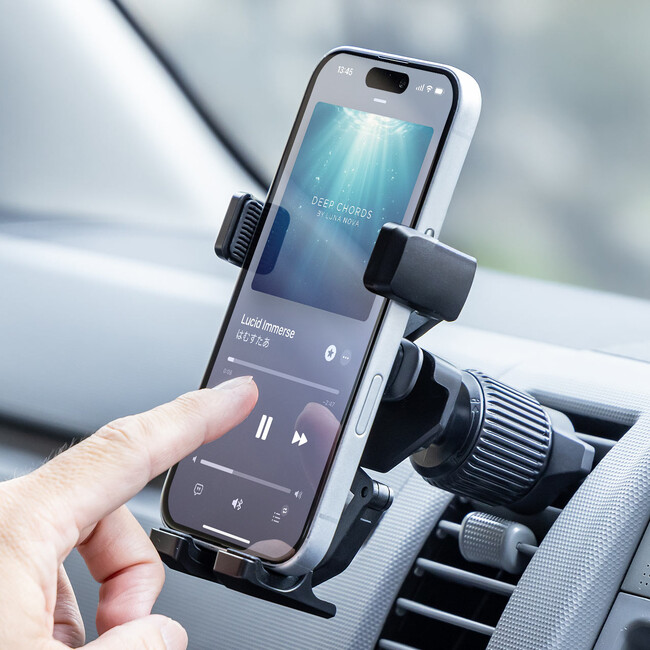 スマホを置くだけ1秒で簡単固定!車載スマホホルダーを発売
