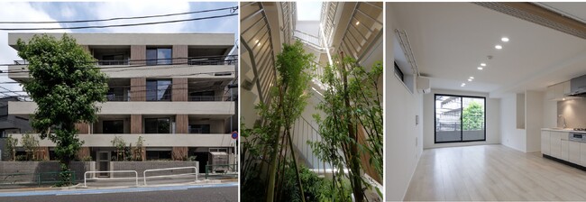 都市に洗練された空間を創造するフェイスネットワーク　中庭に降り注ぐ自然光を浴びながら、木々の成長と共に暮らす賃貸マンション『GranDuo(グランデュオ)代沢５』が完成！