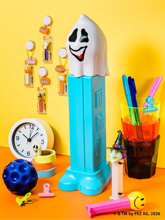 大人気のPEZ貯金箱シリーズ第2弾！「PEZソフビ貯金箱 NAUGHTY NEIL GHOST」