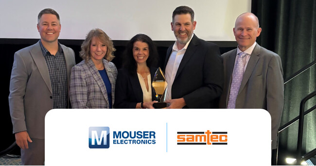 マウザー、Samtecの「2025 Global High Service Distributor of the Year Award」を受賞