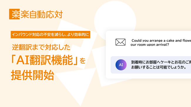 問い合わせ自動応対システム「楽楽自動応対」にAI翻訳機能を搭載
