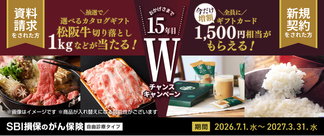 SBI損保、がん保険発売15年目を記念してWチャンスキャンペーンを実施