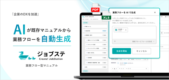 【企業のDXを加速】AIが業務フローを自動生成する新機能を提供開始「ジョブステ（Create!JobStation）」