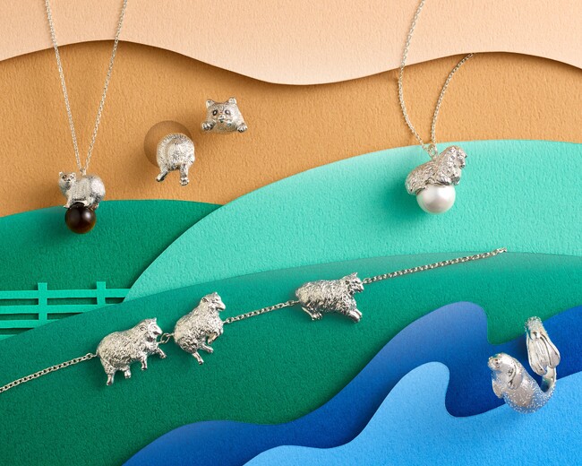 【ヴァンドームブティック】旭山動物園応援企画商品から、エゾタヌキ、ヒツジ、ゴマフアザラシの新作ジュエリーが登場