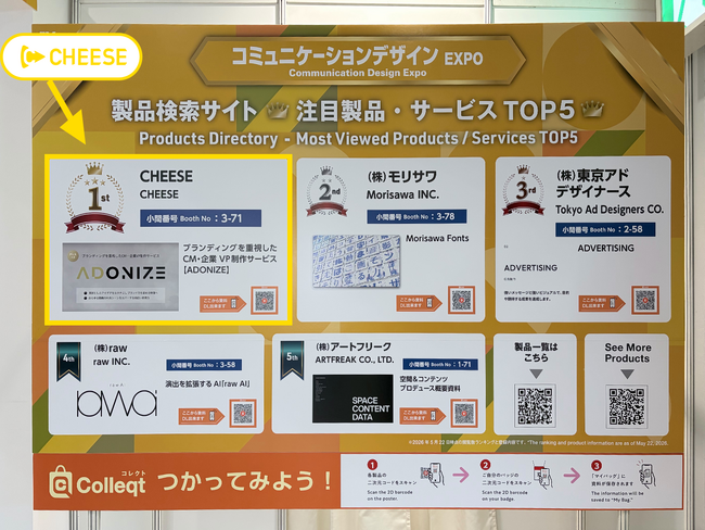 伴走型動画クリエイティブパートナーCHEESE コンテンツ東京3日間出展で来場者1200名を突破し、前年比168%を達成