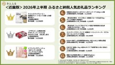 【さとふる】＜近畿版＞2026年上半期ふるさと納税人気お礼品ランキング