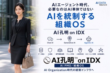 AIエージェント時代、必要なのはAI単体ではない「AIを統制する組織OS」AI孔明 on IDX　AIデータ株、AIエージェント時代の企業基盤として「AI PMO／組織OS」構想