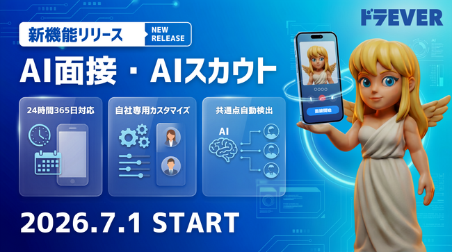 【業界初※】ドラEVER、AI面接機能を追加料金なしで標準搭載～AIスカウト機能も同時リリース。24時間365日AIが面接を完全代行、日程調整もドタキャンもないドライバー採用へ～