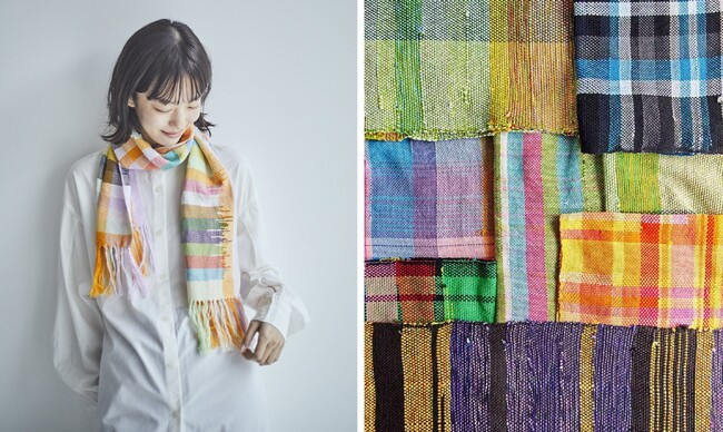 障がいのある作家の自由な感性を日常へ。福祉事業所と協働した「さをり織りコットンマフラー」をフェリシモC.C.Pより発売