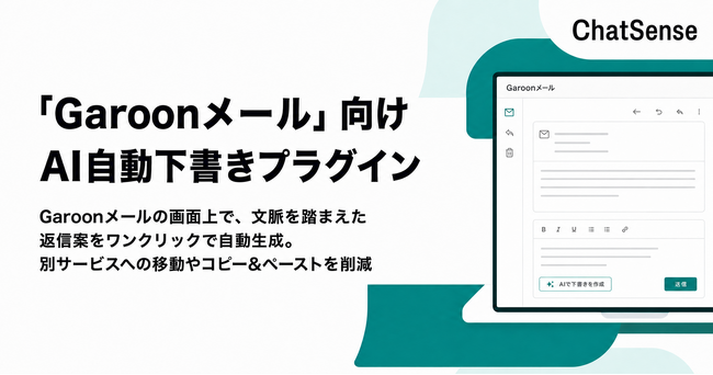 「Garoonメール」向け、文面の「AI自動下書き」プラグインをリリース予定。