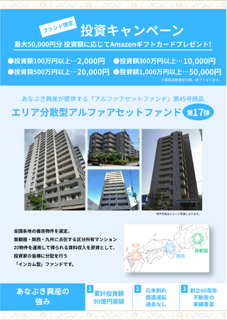 【完売御礼】東証S上場、あなぶき興産[Jointo α]第十七弾ファンドが募集金額達成！