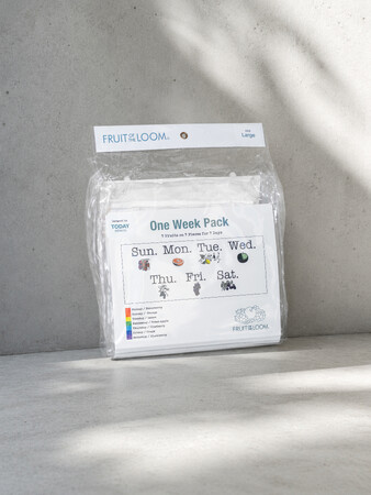 Fruit of the Loom × TODAY edition、一週間を楽しむ7枚組『One Week PACK Tee』を発売