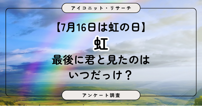 【7月16日は虹の日】同じ虹を見て…「うれしい！」女性は半数超、男性は約3人に1人　6,855人に聞いてみた【SEO・AIO時代に効く一次データ・アンケート調査受託】