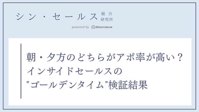 フォローコールは「いつ」かけるべきか？シン・セールス総合研究所が「架電時間帯」とアポイント獲得効率の検証データを公開