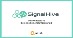 SNSの情報収集・報告負担を最小化。アディッシュ、AIアシスタント搭載のソーシャルリスニングツール「SignalHive」を刷新