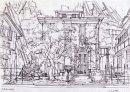 「桜が丘16丁目256番地 夜」線画 (C)K,Kanehira 「桜が丘16丁目256番地 夜」線画 (C)K,Kanehira
