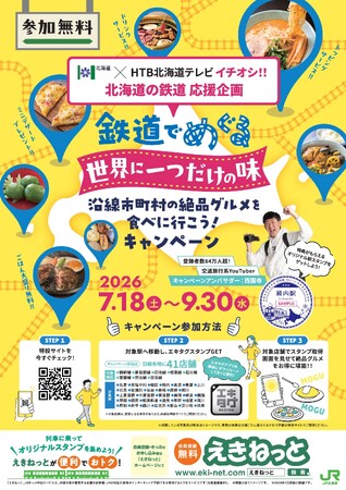 【7/18~9/30】鉄道応援企画「 鉄道でめぐる 世界に一つだけの味 」キャンペーンを開催中です!