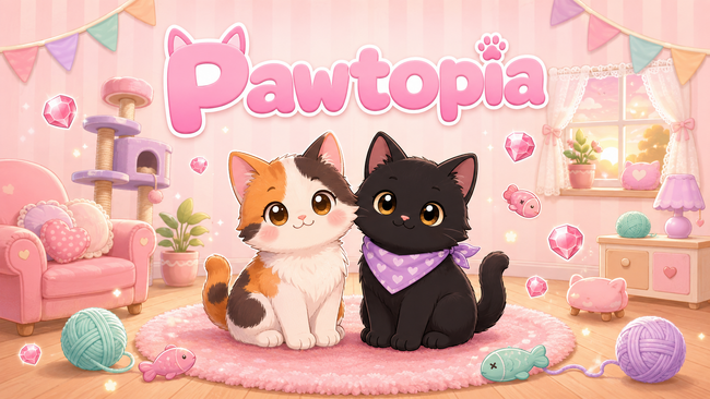 『Pawtopia にゃんことくらすまったりマージパズル』サービス開始!