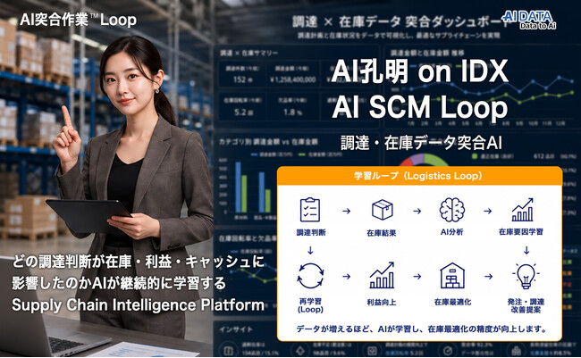 AIデータ社、AI孔明 on IDX新機能「AI突合作業(TM) Loop」の調達業務向け「AI SCM Loop」を発表