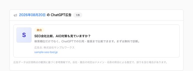 LLMO（AIO/GEO）対策ツール「DolphinX AIO」が、ChatGPT広告データの取得に対応｜競合のChatGPT広告の検知が可能に