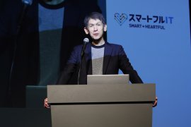 今後の展望を社員に共有する大木社長 今後の展望を社員に共有する大木社長