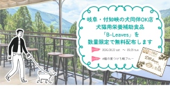 岐阜・付知峡の犬同伴OK店「#龍の家つけち峡ブルー」、愛犬との夏旅に“ひと休み”を。犬猫用栄養補助食品「B-Leaves」を数量限定で無料配布。