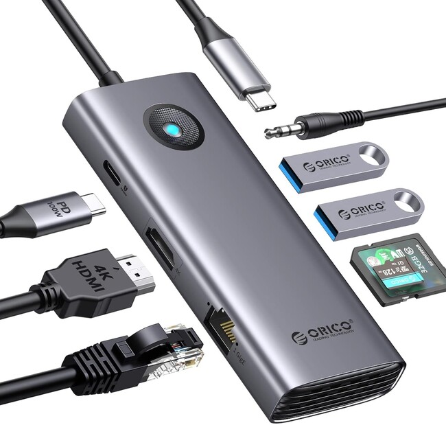 ORICO、8-in-1 USB-Cハブを発表--4K@60Hz出力・PD100W充電・ギガビットLAN・SD/microSDカードリーダー搭載でノートPCの拡張性を大幅向上