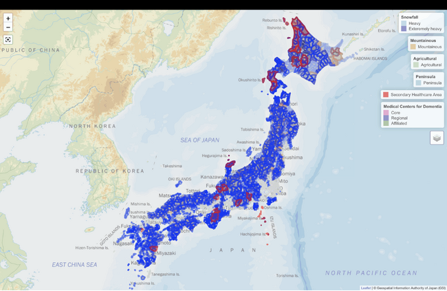 【新潟医療福祉大学】認知症疾患医療センターの地域配置を地理空間解析―豪雪地帯・半島・離島など、地理的条件によるアクセス上の課題を明らかに―
